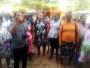 The pregnant women protesting at the NUJ Press Centre, Benin