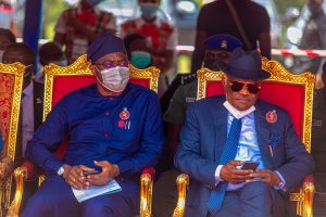 Rivers Governor Nyesom Wike (L), Oyo Governor Seyi Makinde (R)