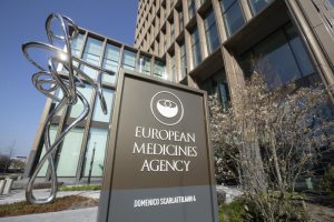 FILE – An exterior view of the European Medicines Agency, EMA, in Amsterdam’s business district, Netherlands, on April 20, 2021. The European Union’s drugs regulator was meeting Monday, Dec. 20, 2021 to consider giving the green light to a fifth COVID-19 vaccine for use in the 27-nation bloc by granting conditional marketing authorization to the two-dose vaccine made by U.S. biotech company Novavax. (AP Photo/Peter Dejong, File)