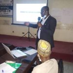 Dr Hassan Musa making his presentation during the sensitization programme