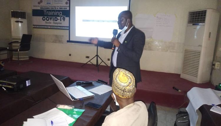 Dr Hassan Musa making his presentation during the sensitization programme