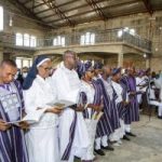 A cross section of friends and relatives at the Late Edward Oluyemi Ologunagba burial mass at Iwaro Oka, Ondo State (Dec 10, 2021)