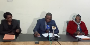 Mr. Dashe Arlet addressing Journalists in Jos