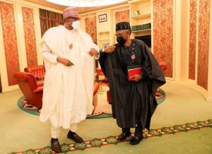 President Muhammadu Buhari (L), Kaduna Governor Nasir El-Rufai (R)