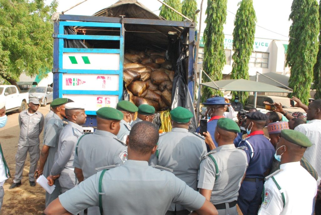 Customs arrests 27 suspects, seizes 607 kg of Indian Hemp, 14 trailers of parboiled rice