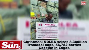 Christmas: NDLEA seizes 8.3million Tramadol caps, 56,782 bottles of Codeine in Lagos (VIDEO)