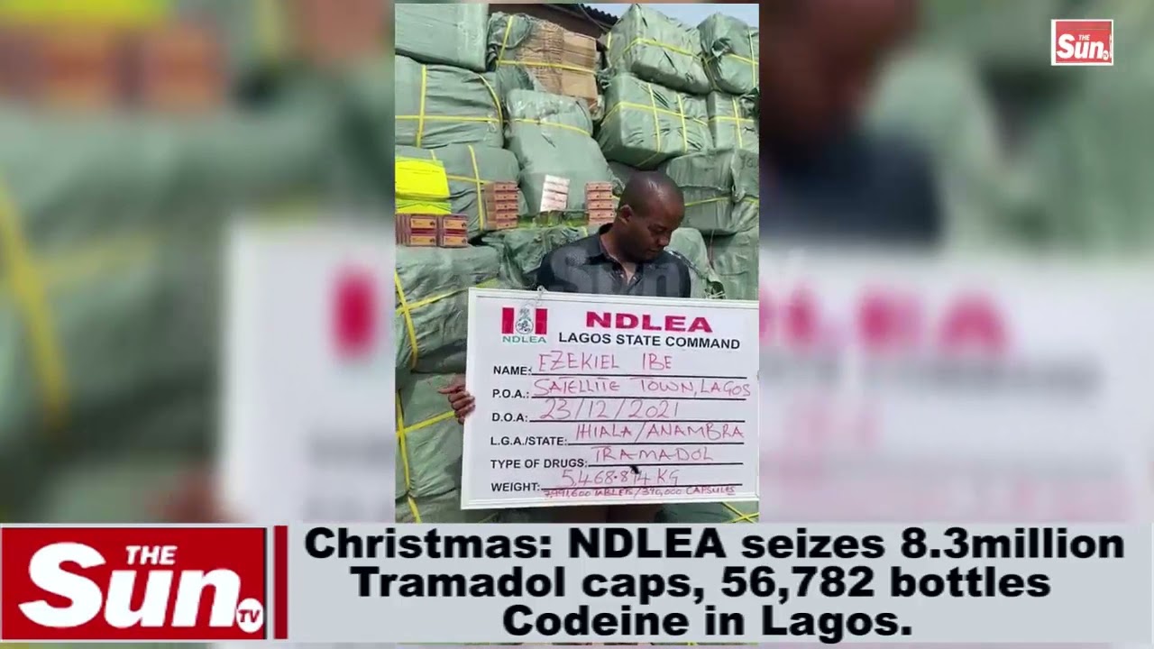Christmas: NDLEA seizes 8.3million Tramadol caps, 56,782 bottles of Codeine in Lagos (VIDEO)