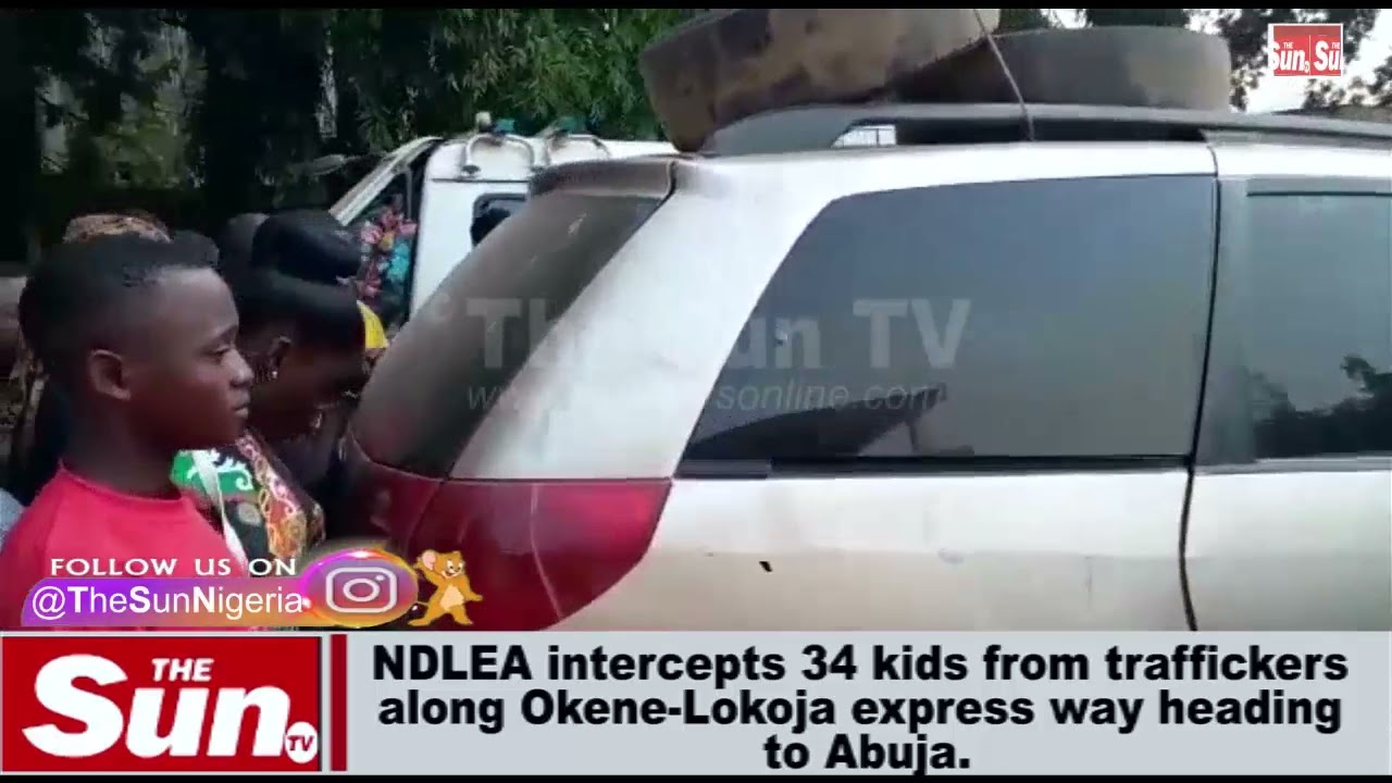 NDLEA intercepts traffickers with 34 kids along Okene-Lokoja expressway heading to Abuja (VIDEO)
