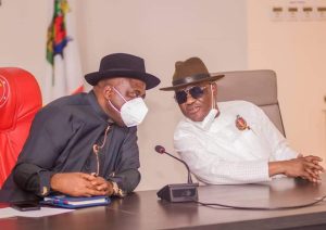 Bayelsa Governor Douye Diri (L), Rivers Governor Nyesom Wike (R)