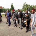 Nnamdi Kanu’s lawyers arriving the court hall