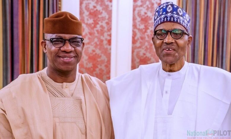 Ogun Governor Dapo Abiodun (L), President Muhammadu Buhari (R)