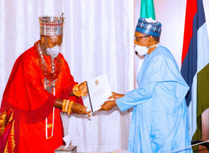 PRESIDENT BUHARI RECEIVES THE OLU OF WARRI ATUWATSE 111 PIC AB