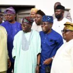 From left: Oyo State Governor Seyi Makinde; Asiwaju Bola Tinubu; Senator Soji Akanbi and Chief Bayo Adelabu during Tinubu condolence visit to Government House, Agodi, Ibadan over the death of Former Governor of Oyo State Otunba Adebayo Alao Akala, Olubadan and Soun  (Photo credit: Gbenga Olugbodi)