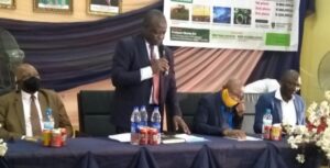 VC ESUT Prof Eze speaking at workshop
