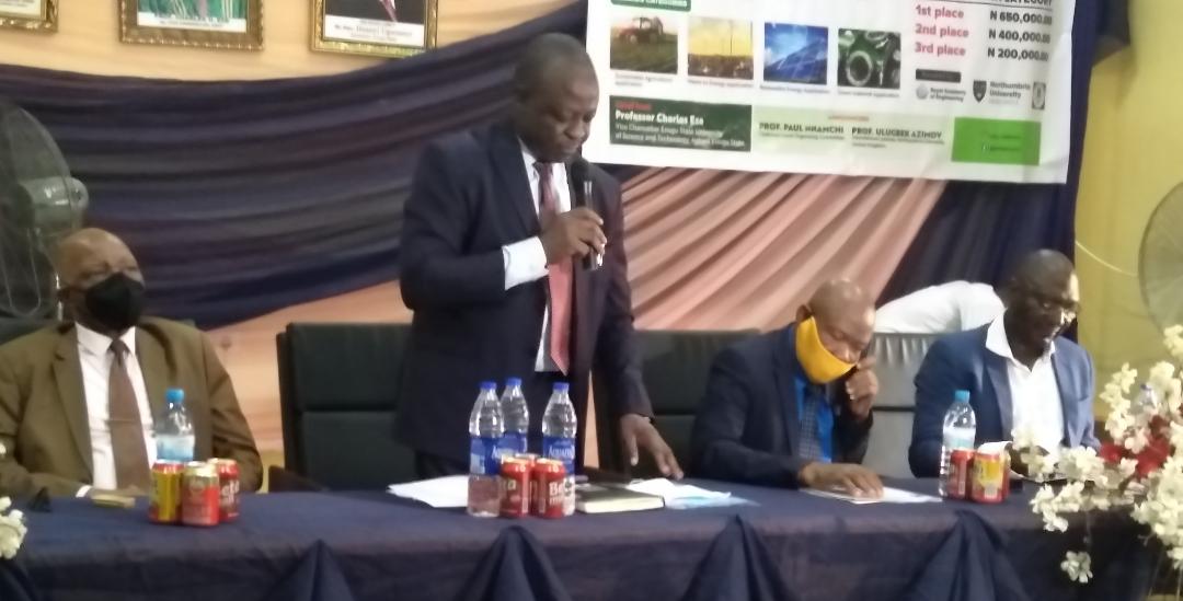 VC ESUT Prof Eze speaking at workshop