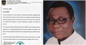 Catholic priest on indefinite leave for banning Igbo songs in church