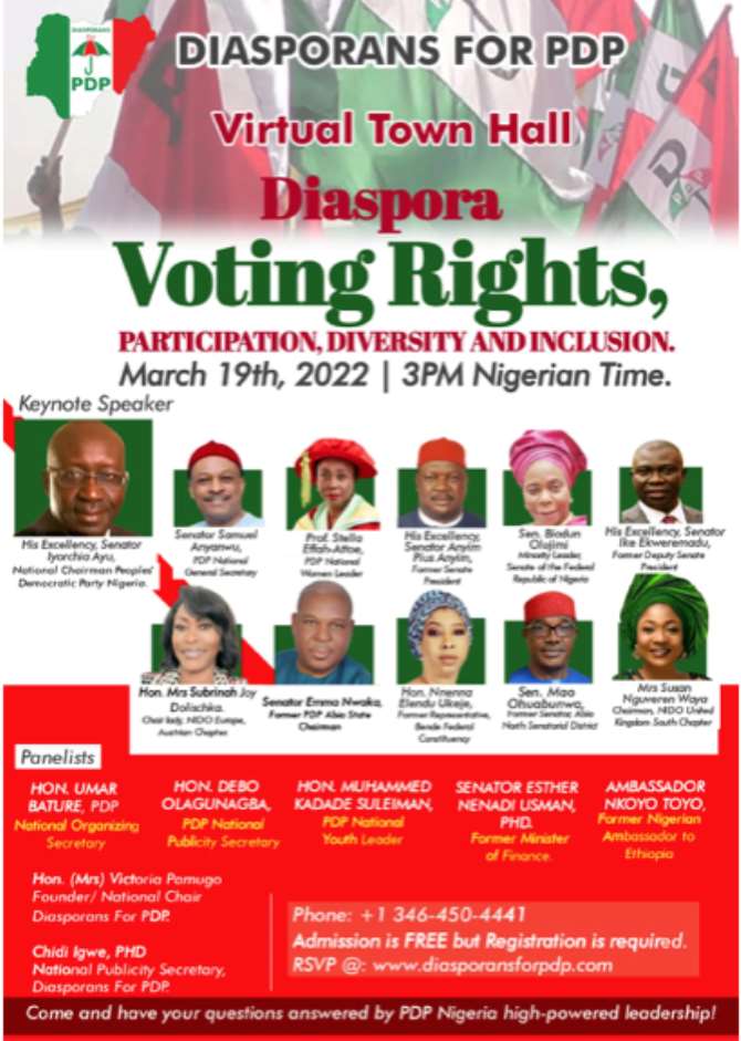 PDP in Diaspora launches virtual engagement series March 19