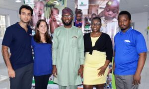 L-R: Head of Operations, Ajrena Foods Limited, Ajay Ramnani; CEO, Ajrena Foods Limited(makers of Nutzy Peanuts,) Serena Ramnani; CEO, Lagos Food Bank Initiative, Michael Sunbola; Head of Corporate Communications /Partnerships, Lagos Food Bank Initiative, Adedunni Oyekanmi; Director of Operations, Nutzy peanut, Fatai Ayeloja, at the Social Impact partnership announcement between Lagos Food Bank Initiative and Nutzy Peanut, recently held in Lagos