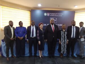 NBA President Olumide Akpata, ABUAD VC Smaranda Olarinde, Chairman, 2022 Planning Summit and ABUAD Deputy Vice Chancellor, Prof Damilola Olawuyi, and others
