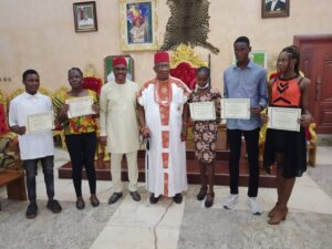The OINA Ambassadors with Igwe Onyido after the presentation