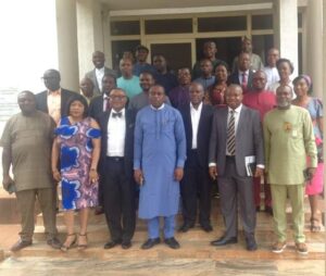 UNN DVC Academic, Prof Urama in a group photo with participants during the 19th Herbert Macaulay Memorial Lecture in UNN