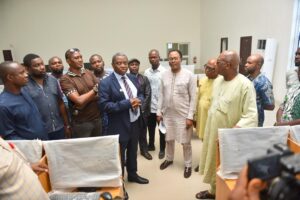 Vice Chancellor, Prof. Esimone and the NCC team during the handover ceremony