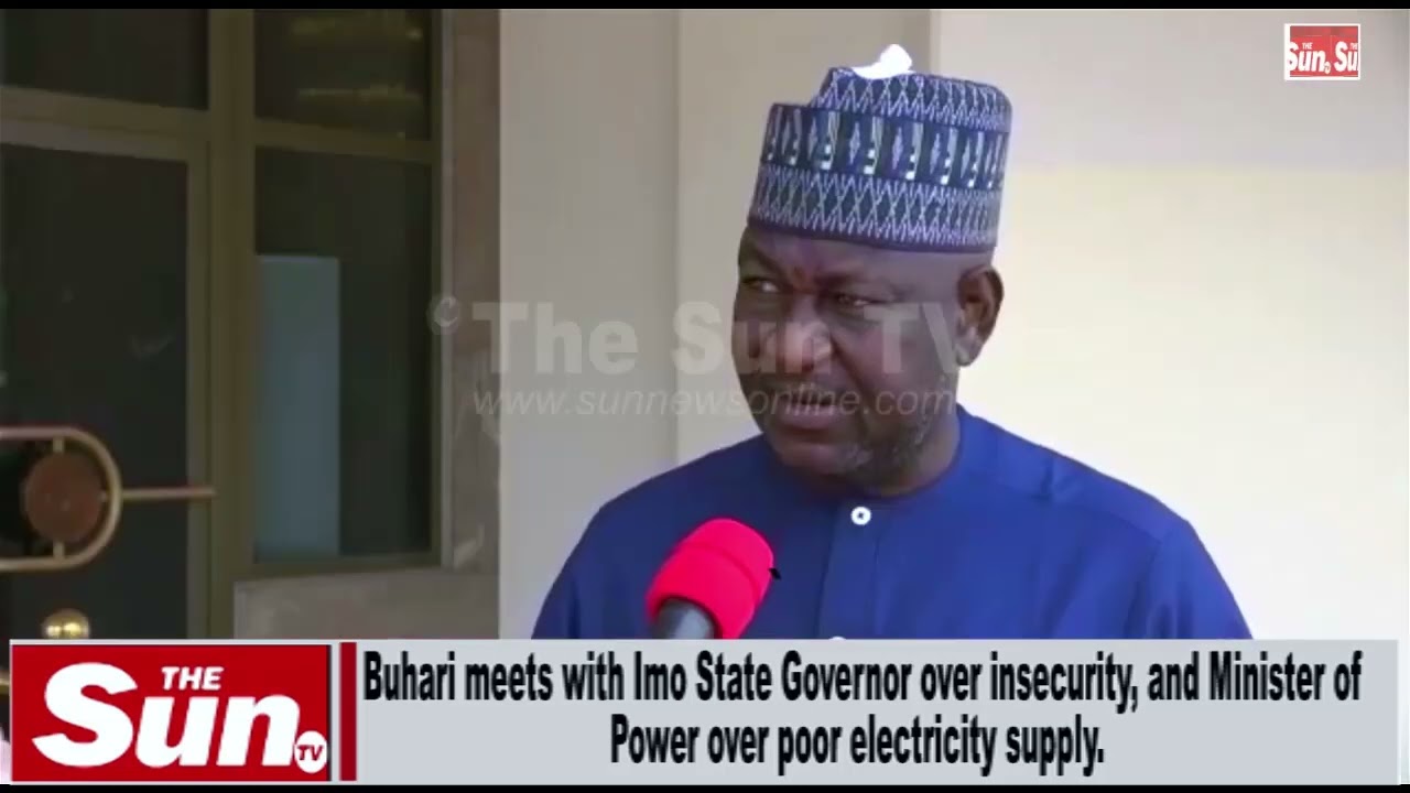 Buhari meets Imo Governor over insecurity, Power Minister over poor electricity supply (VIDEO)
