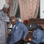 Plateau traditional ruler giving blessing to Deputy Governor Sonni Tyoden