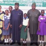 Dr. Isiaka Kolawole, Azuka Menkiti, Wahab Alawiye-King, pupils and UBEC state officials at the event_1