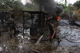 Illegal oil refining