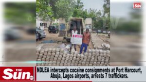 NDLEA intercepts cocaine consignments at Port Harcourt, Abuja, Lagos airports, arrests 7 traffickers (VIDEO)