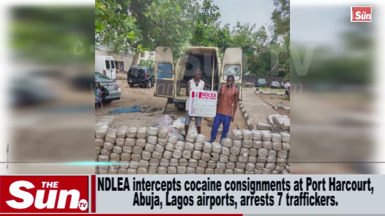 NDLEA intercepts cocaine consignments at Port Harcourt, Abuja, Lagos airports, arrests 7 traffickers (VIDEO)