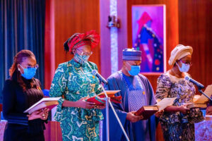 Buhari swears-in four permanent secretaries
