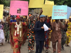 Civil war veterans protest in Ibadan over non-payment of entitlements for 44 years