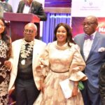 L-R: Mrs Morayo Akomolafe; Otunba Toyin Akomolafe (NACC’s 18th National President); Dame Adebola Williams- (NACC’s 19th National President); Rtd Col. Abayomi Williams and Chief (Mrs) Priscilla O Kuye (NACC’s Past National President), at the inauguration, Lagos