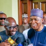 Edo Governor Godwin Osagie (L), Former Senate President Bukola Saraki (R)