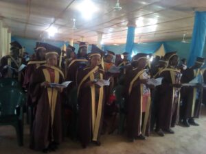 Inductees taking oath of allegiance