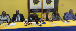 WAEC HNO, Mr. Patrick Areghan (3rd letf) flanked by senior management staff of council2