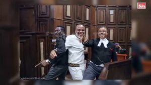 Ozekhome (SAN), with Nnamdi Kanu and Ifeanyi Ejiofor at the court (VIDEO)