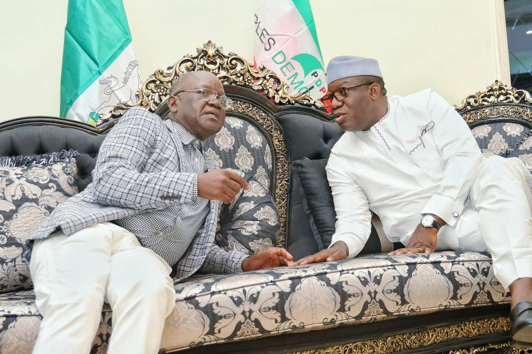 Ortom (L), Fayemi (R)