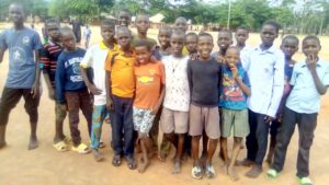 Children at the Internally Displaced Persons (IDPs) camp, Ohugua in Ovia South West Local Government Area of Edo State