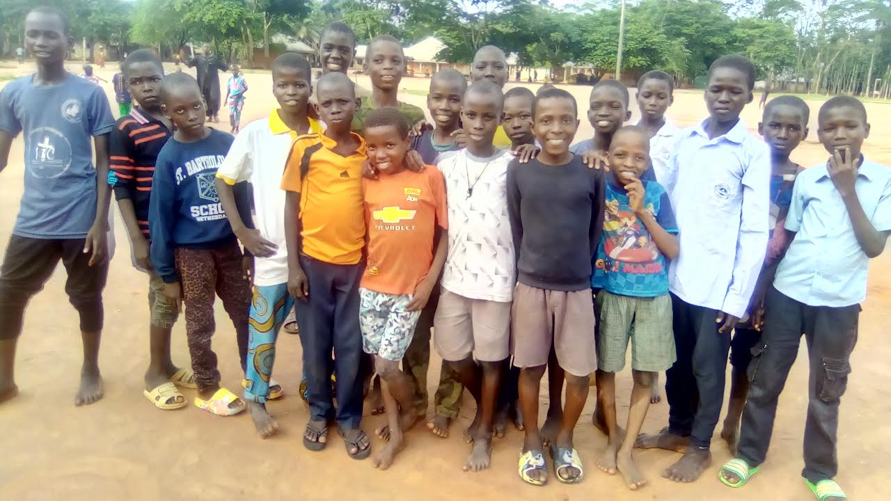 Children at the Internally Displaced Persons (IDPs) camp, Ohugua in Ovia South West Local Government Area of Edo State