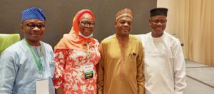 L-R: Deputy VC, Lagos State University of Education, Dr Onibon Olaijide, Vice-Chancellor of LASUED, Prof Bidemi Lafiaji-Okuneye, Executive Secretary, Tertiary Education Trust Fund, Arch. Sonny Echono and Executive Secretary, National Commission for Colleges of Education, Prof. Paulinus Okwelle at the workshop in Lagos