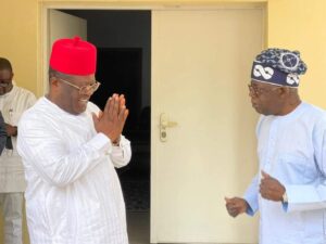 Umahi (L), Tinubu (R)