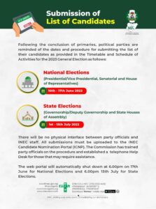 Running Mate: INEC warns political parties Friday deadline set in stone