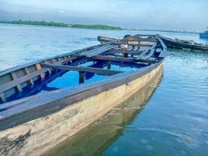 A-large-wooden-boat-laden-with-illegally-refined-diesel-seized-by-NSCDC-in-Rivers