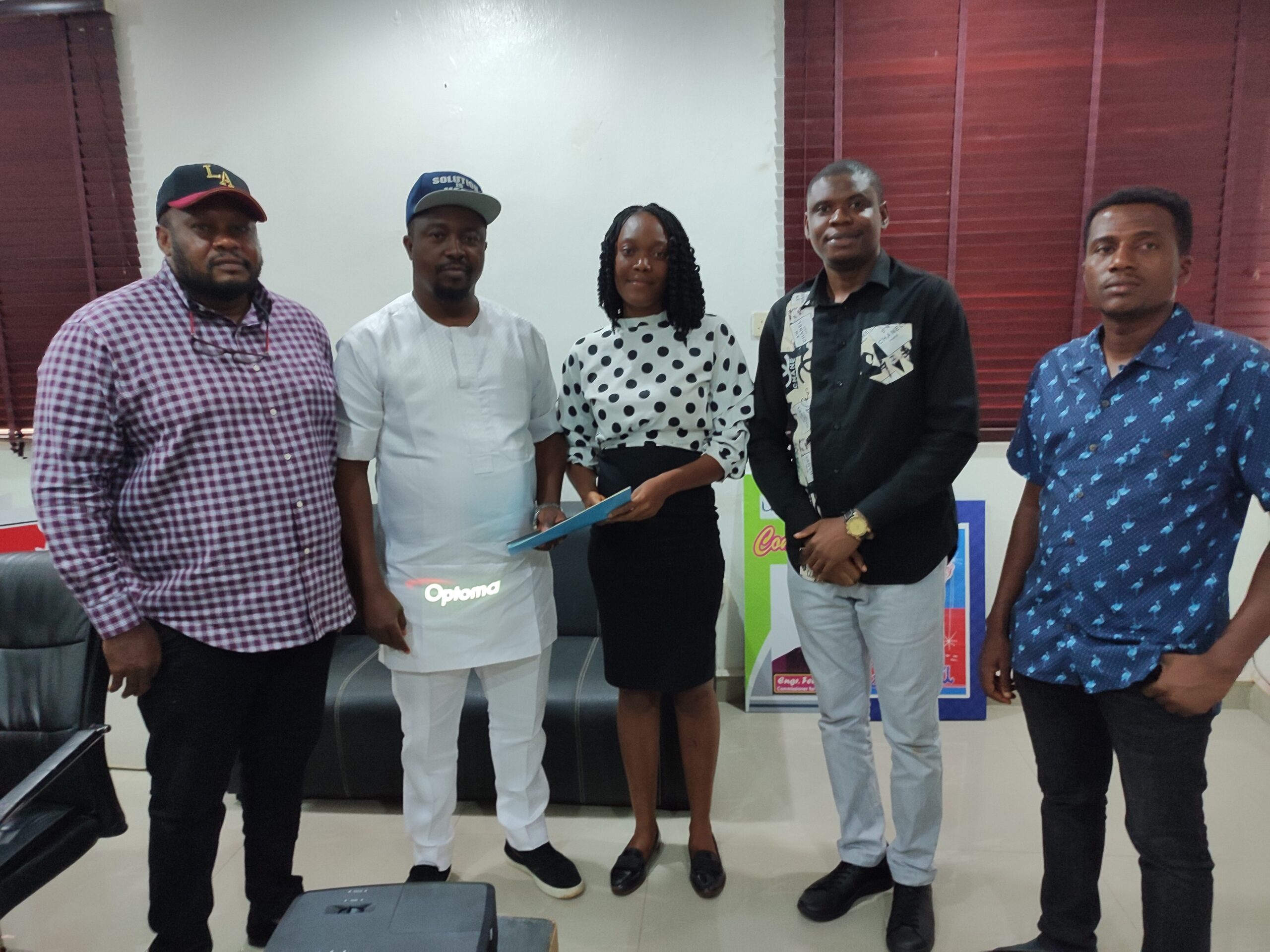 Engr. Felix Odimegwu, Elochukwu Ezenekwe, Cynthia Uwakwe during a climate change lecture to the Anambra State Commissioner for Environment
