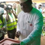 Bamidele casting his vote at ward B unit 003 in Iyin-Ekiti