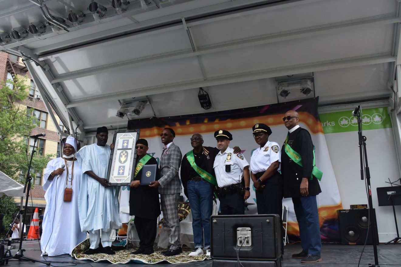Left: The President and Founder of New York African Chorus Ensemble, Joyce Adewumi, Amb. Mohammed Maidugu of Consulate General of Nigeria in New and Willie Walker, an awardee with other dignitaries at the 13th Annual New York City Multicultural Festival