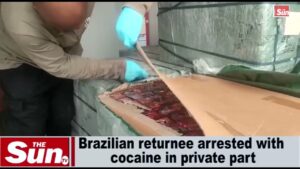Brazilian returnee arrested with cocaine in private part (VIDEO)